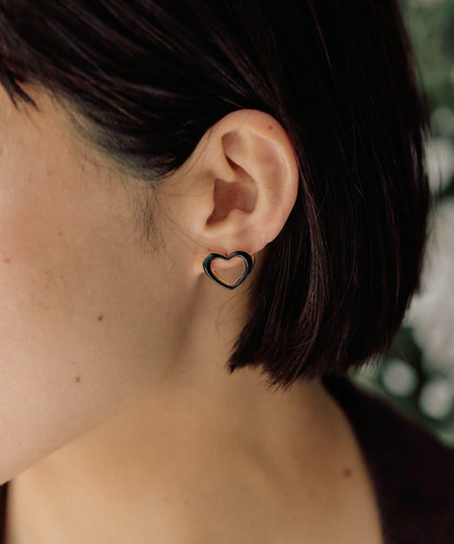 愛心夾心耳環
