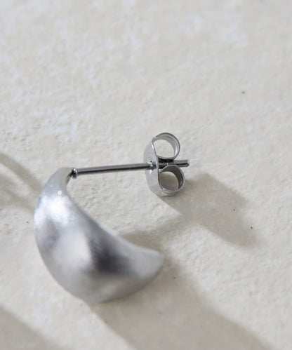 金屬過敏適用/不鏽鋼緞面水滴耳環