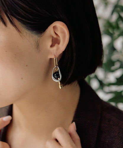 黑色多樣款圓環耳環