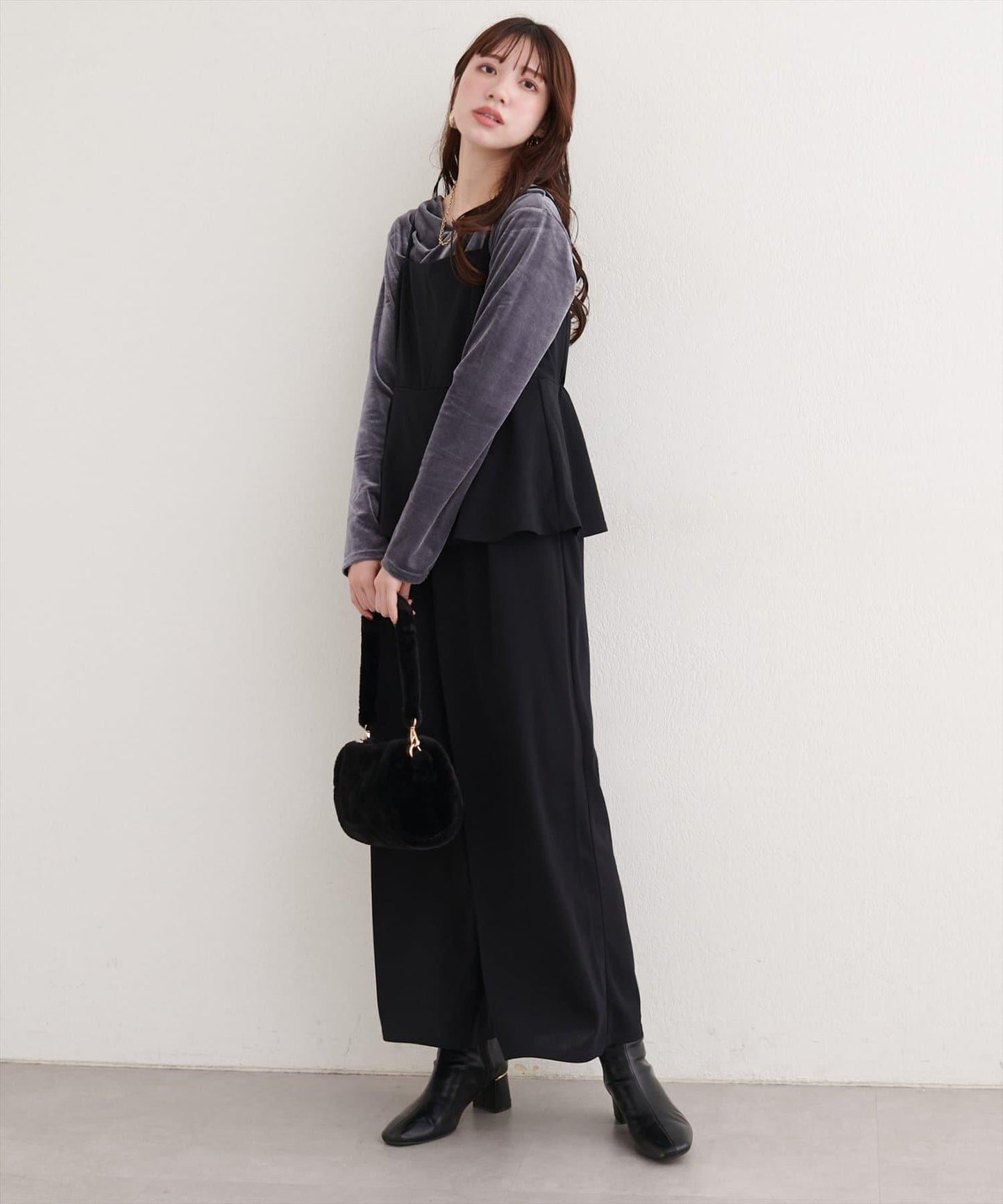 彈力荷葉邊連體褲