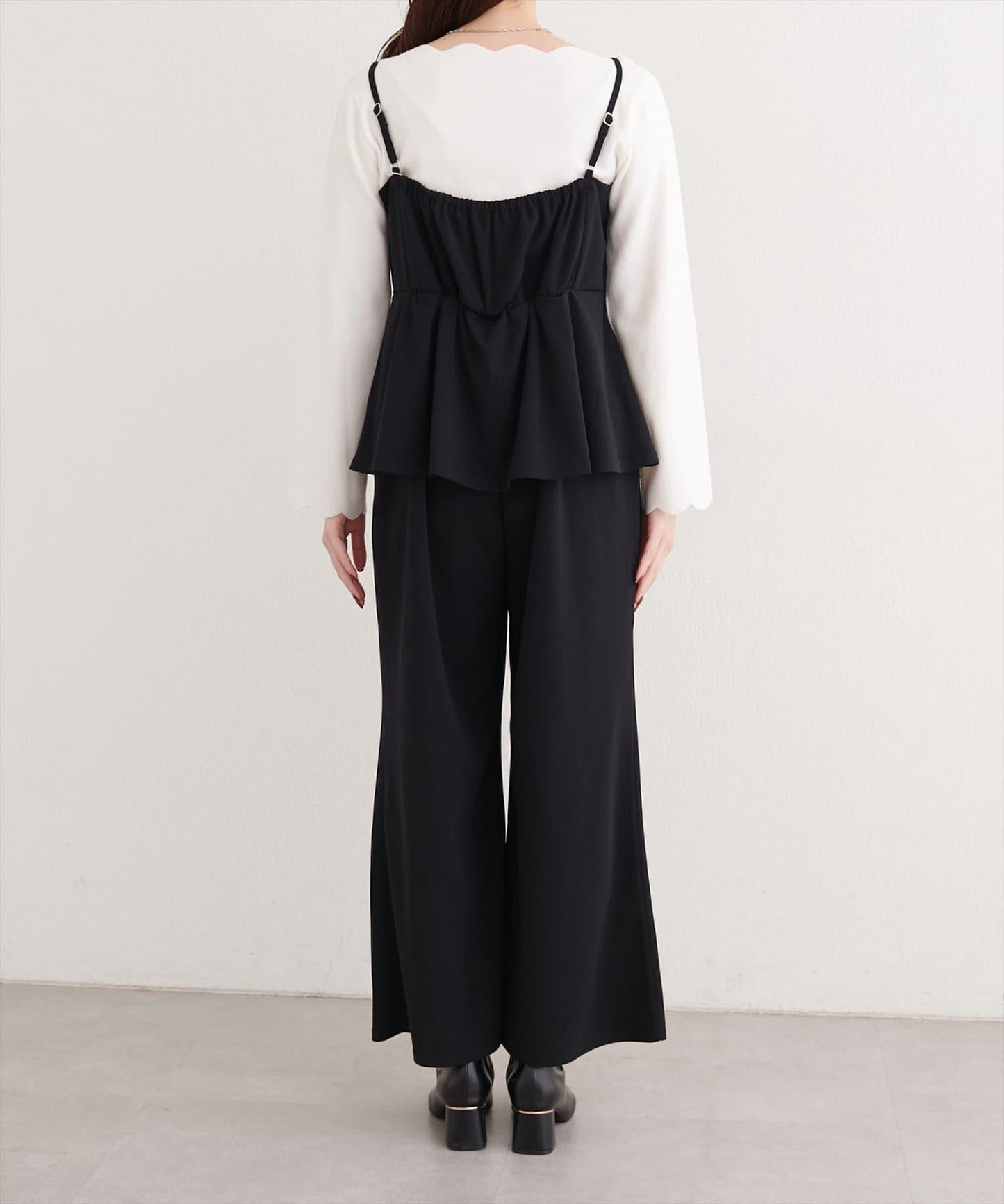 彈力荷葉邊連體褲