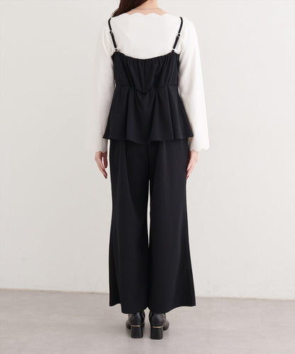 彈力荷葉邊連體褲