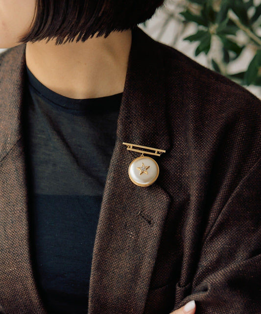 星形珍珠胸針