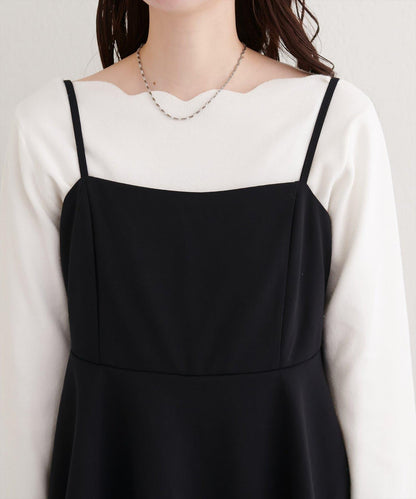 彈力荷葉邊連體褲