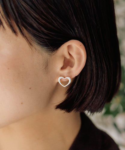 愛心夾心耳環