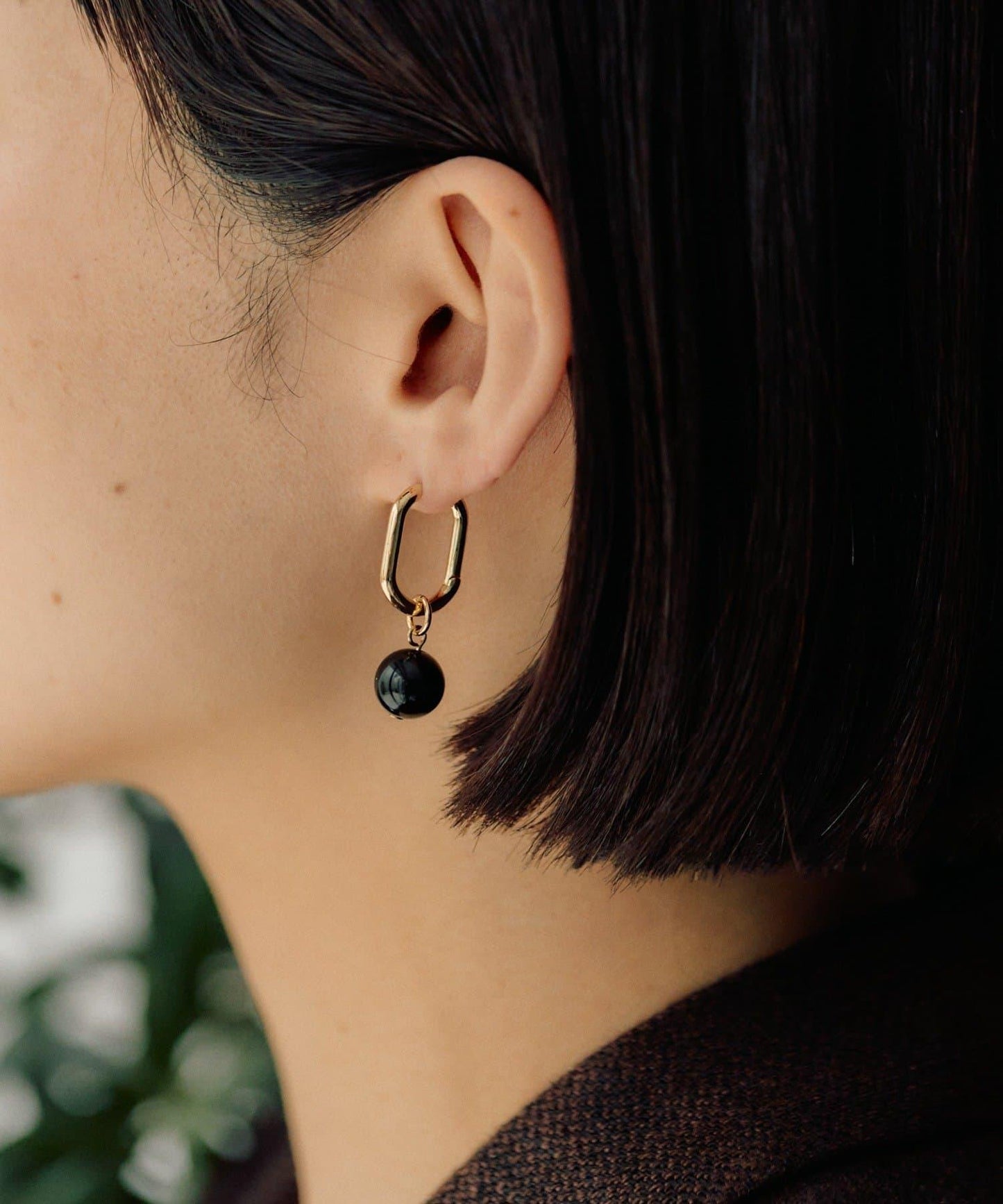 黑色多樣款圓環耳環