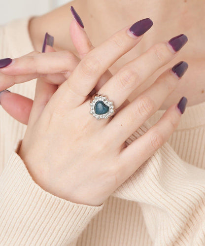 【yuccA】心形寶石立體戒指