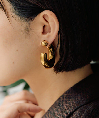 《金屬過敏適用/不鏽鋼》厚實後掛式耳環