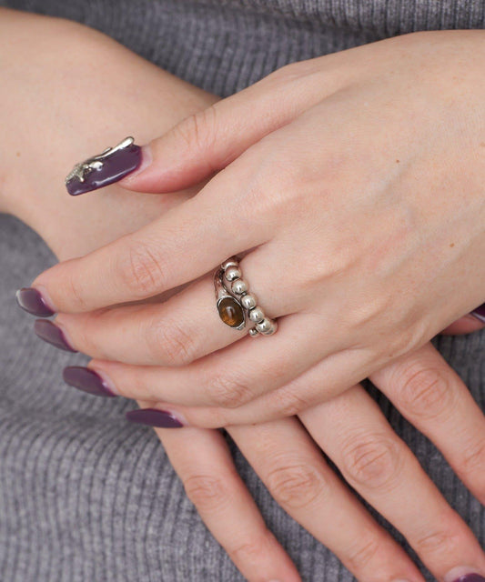 【yuccA】球形石套裝戒指