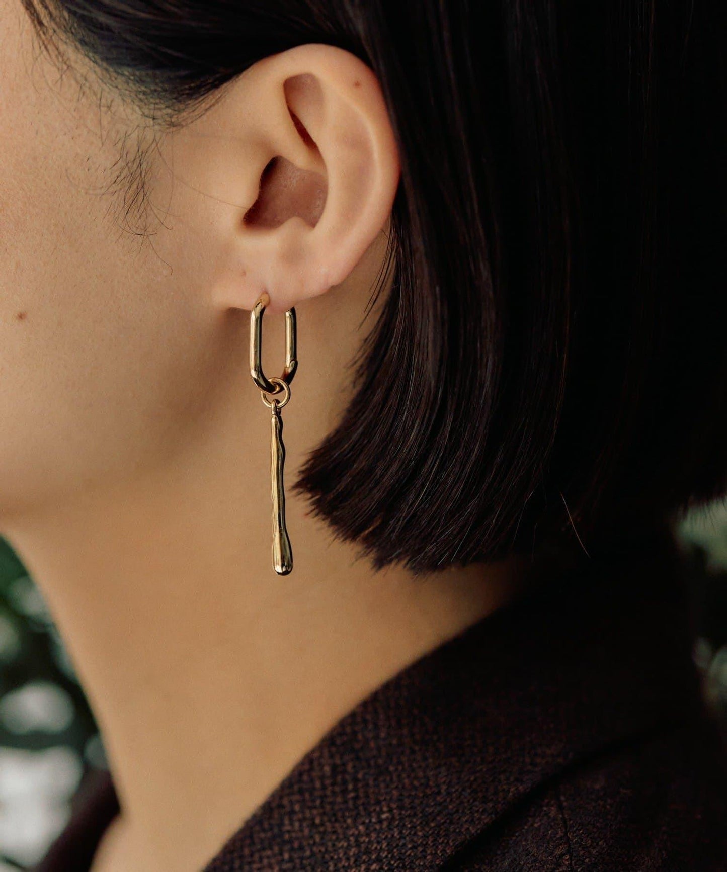 黑色多樣款圓環耳環