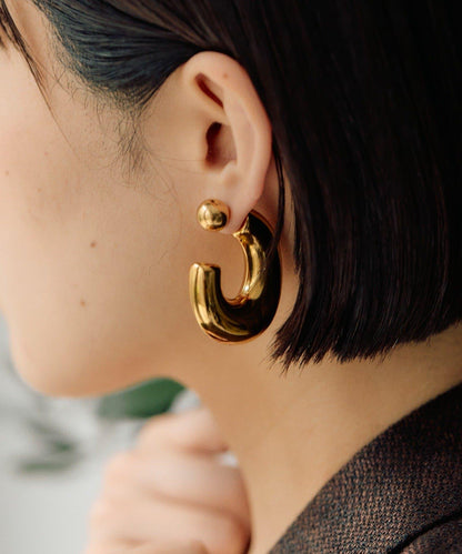 《金屬過敏適用/不鏽鋼》厚實後掛式耳環