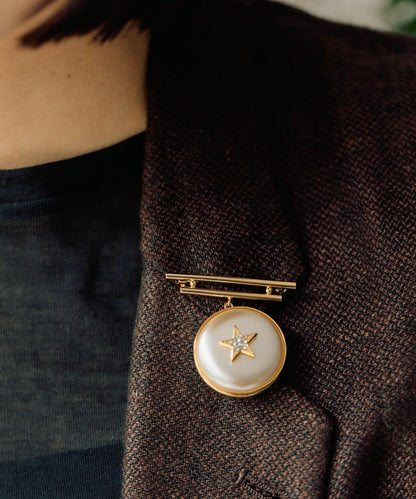 星形珍珠胸針
