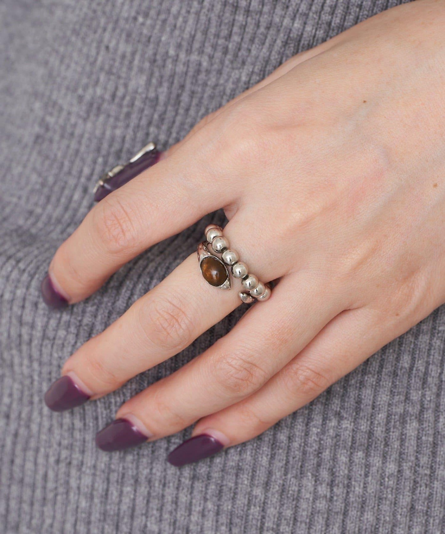 【yuccA】球形石套裝戒指