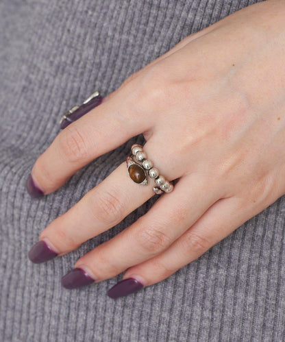 【yuccA】球形石套裝戒指