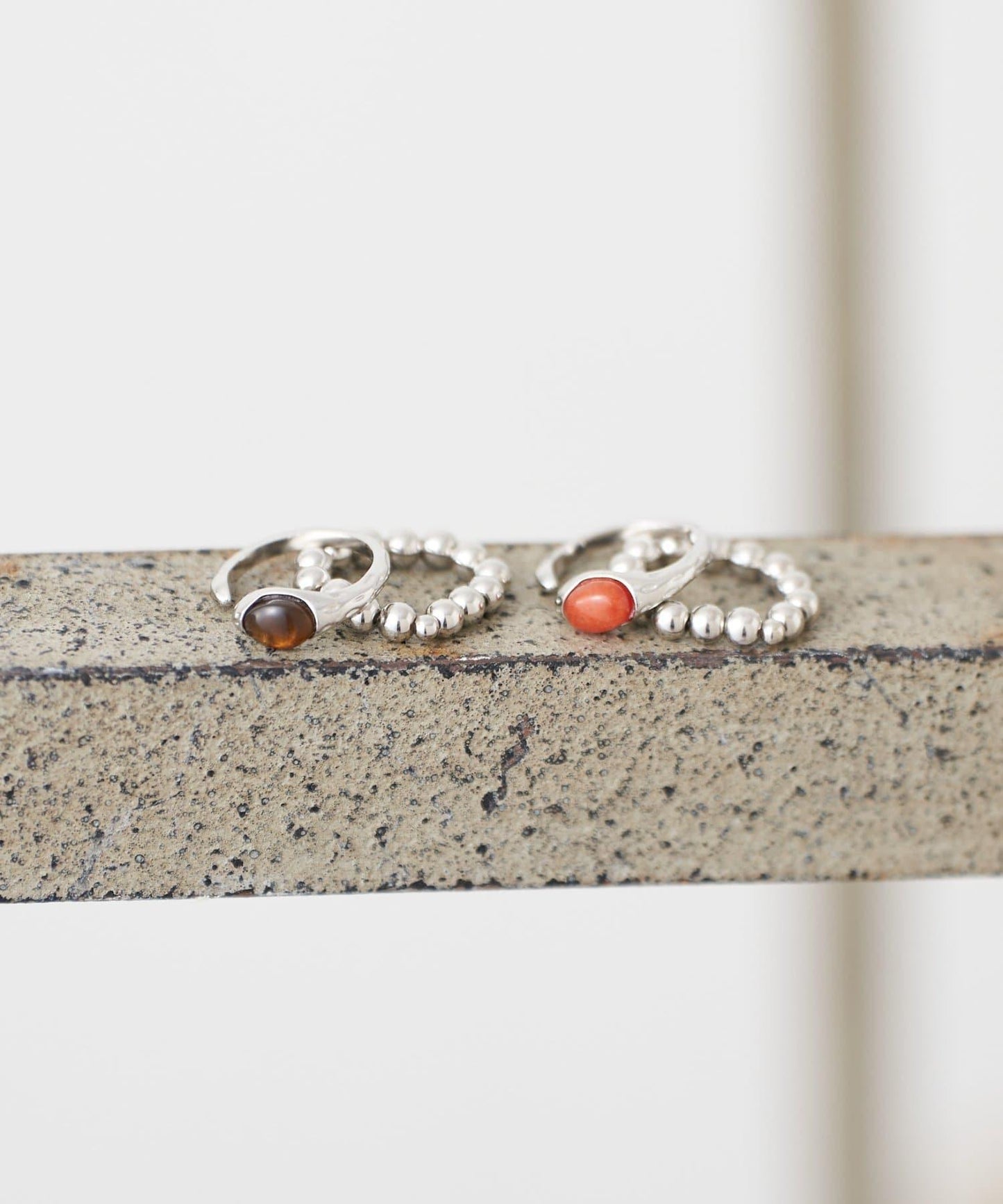 【yuccA】球形石套裝戒指