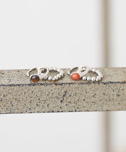 【yuccA】球形石套裝戒指