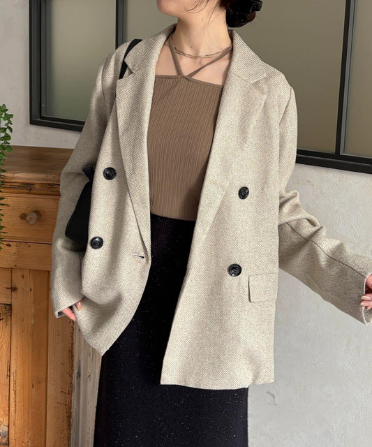 粗花呢西裝外套