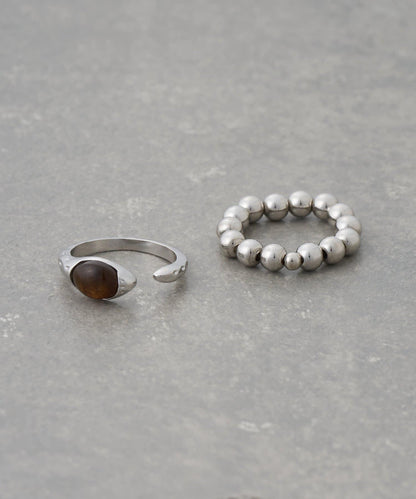 【yuccA】球形石套裝戒指
