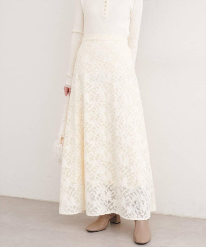 磨毛蕾絲半身裙