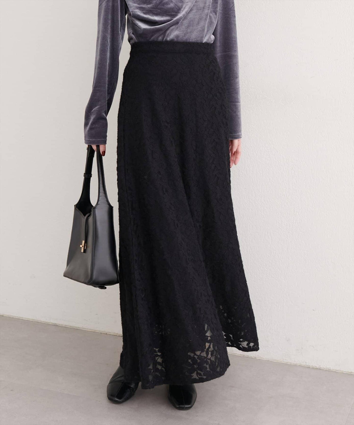 磨毛蕾絲半身裙