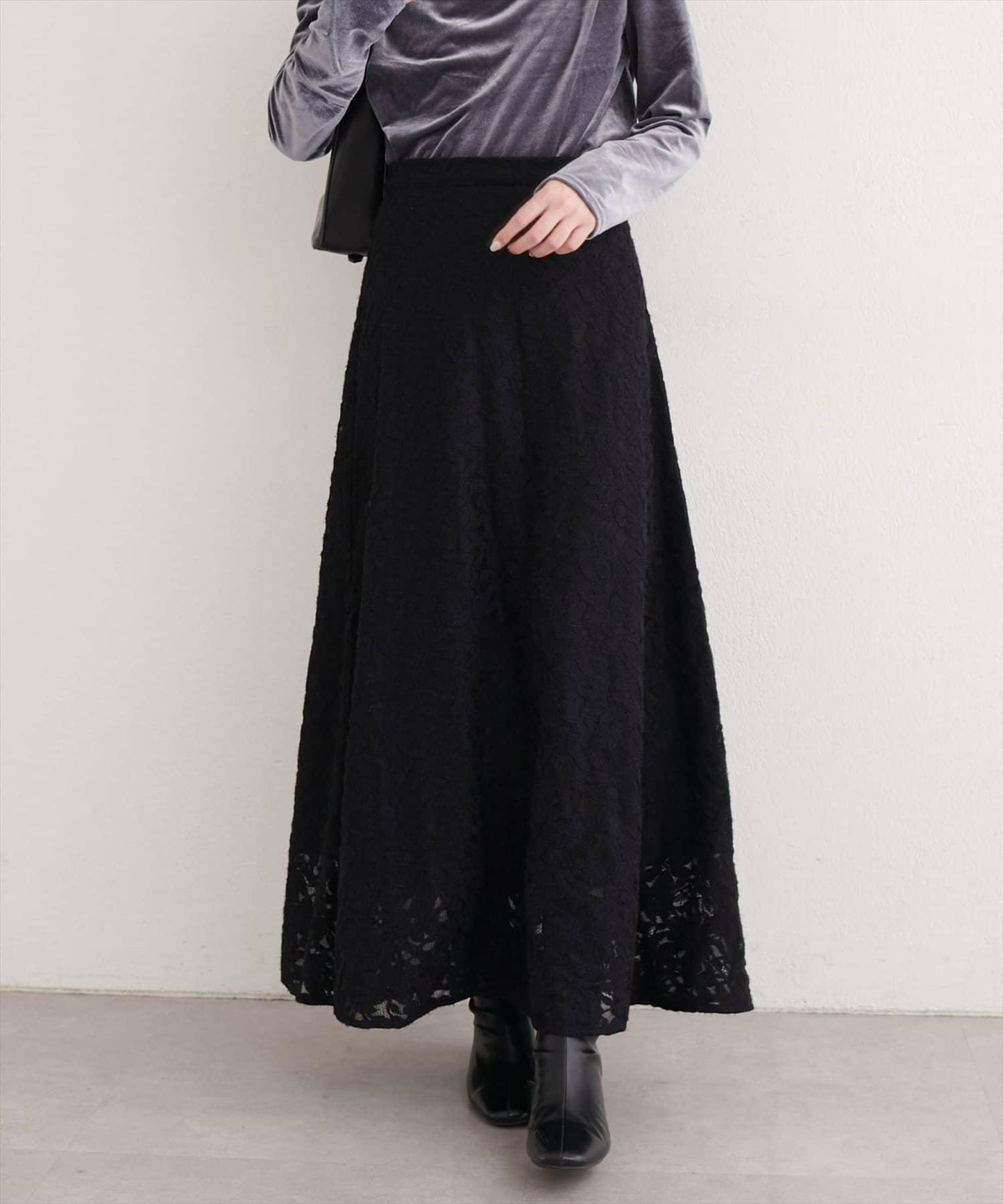 磨毛蕾絲半身裙