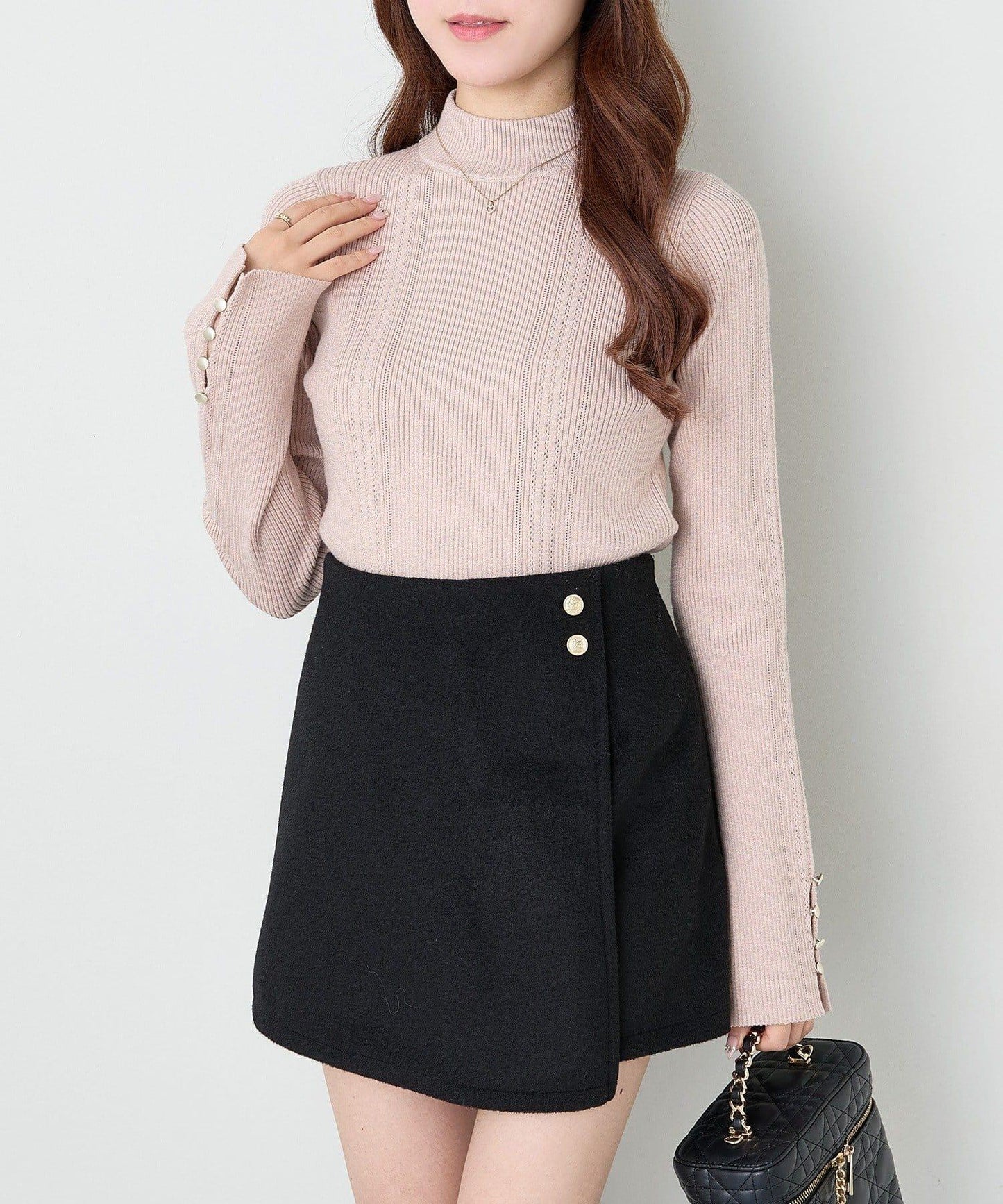 鏤空高領針織衫