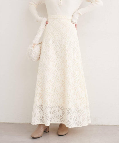 磨毛蕾絲半身裙