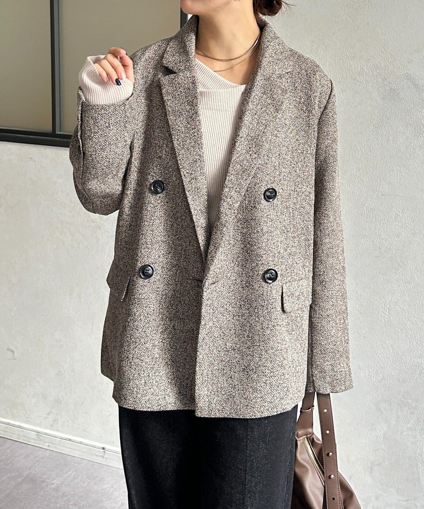 粗花呢西裝外套