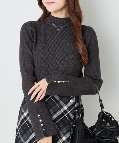 鏤空高領針織衫