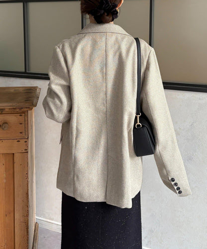 粗花呢西裝外套