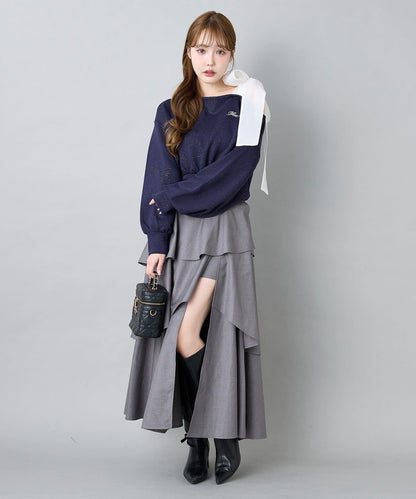 肩部蝴蝶結上衣