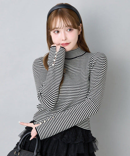 鏤空高領針織衫