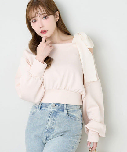 肩部蝴蝶結上衣