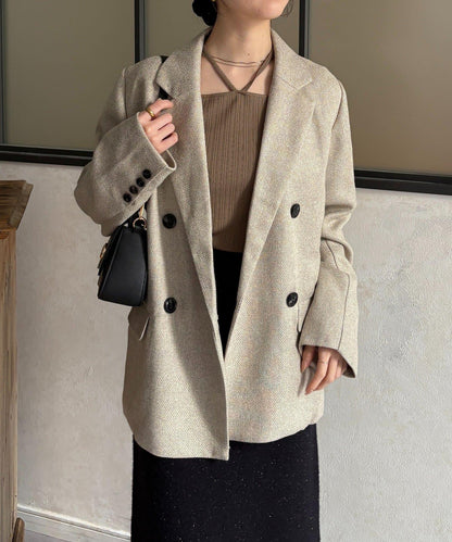 粗花呢西裝外套