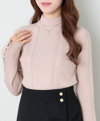 鏤空高領針織衫