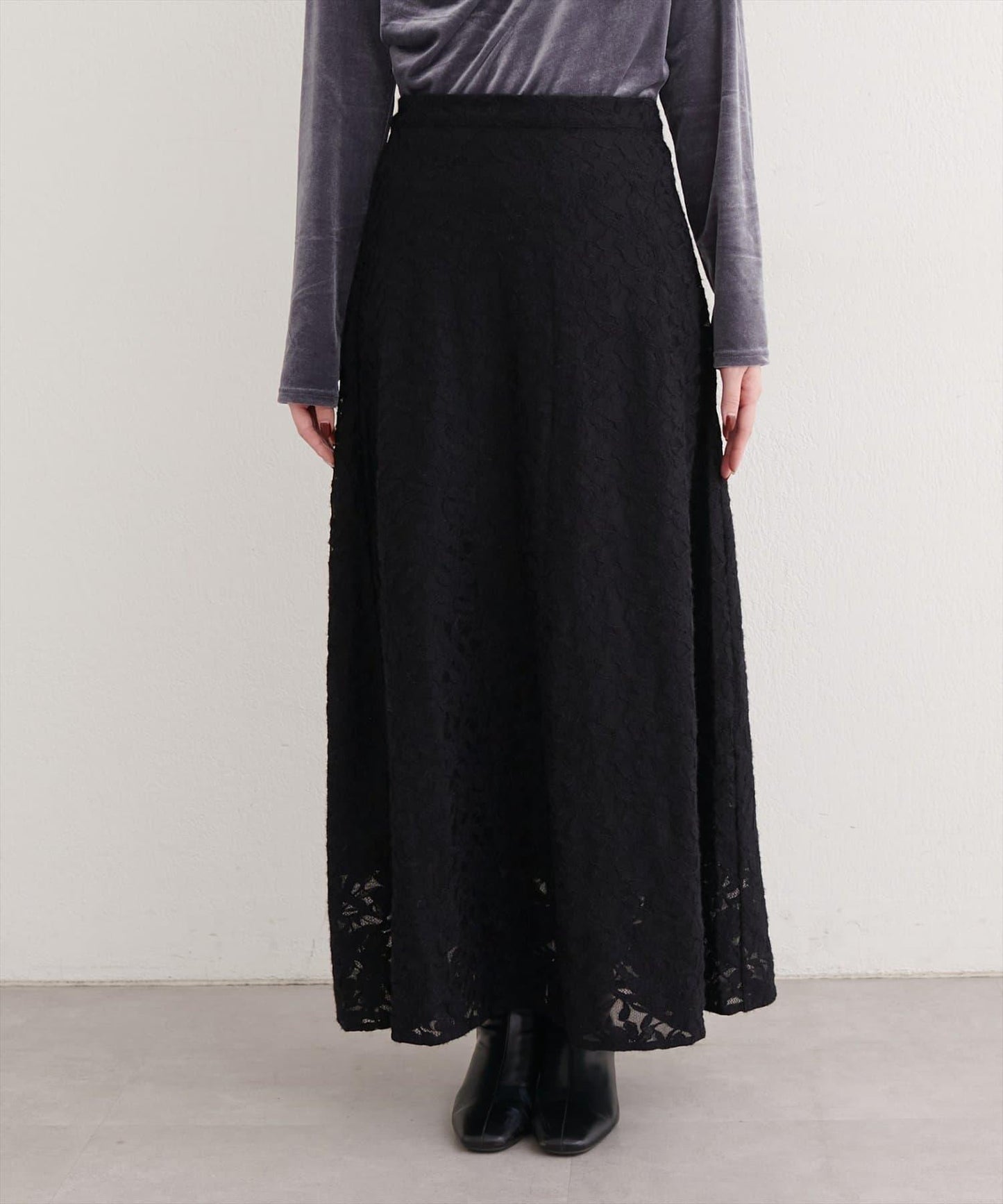 磨毛蕾絲半身裙