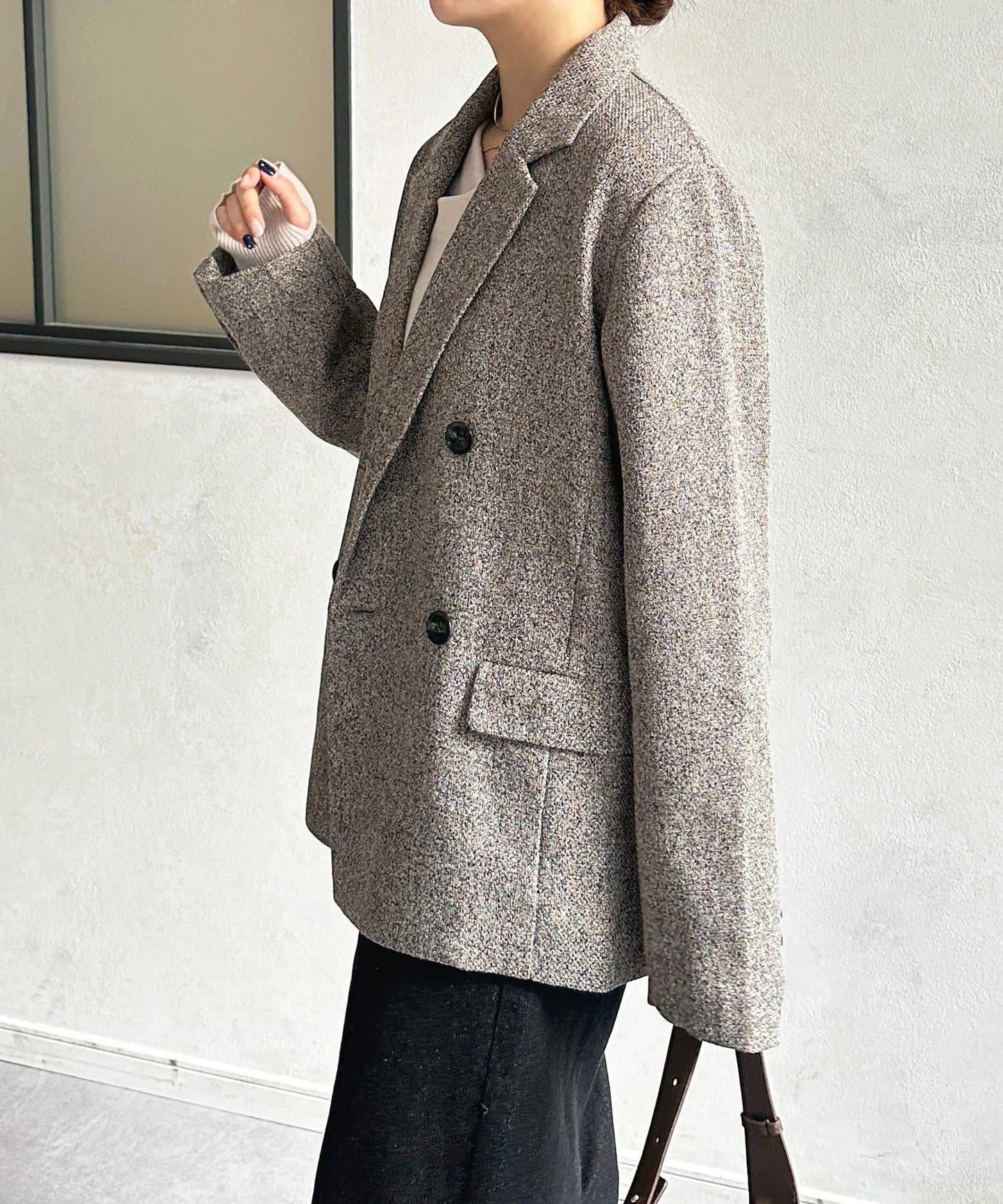 粗花呢西裝外套