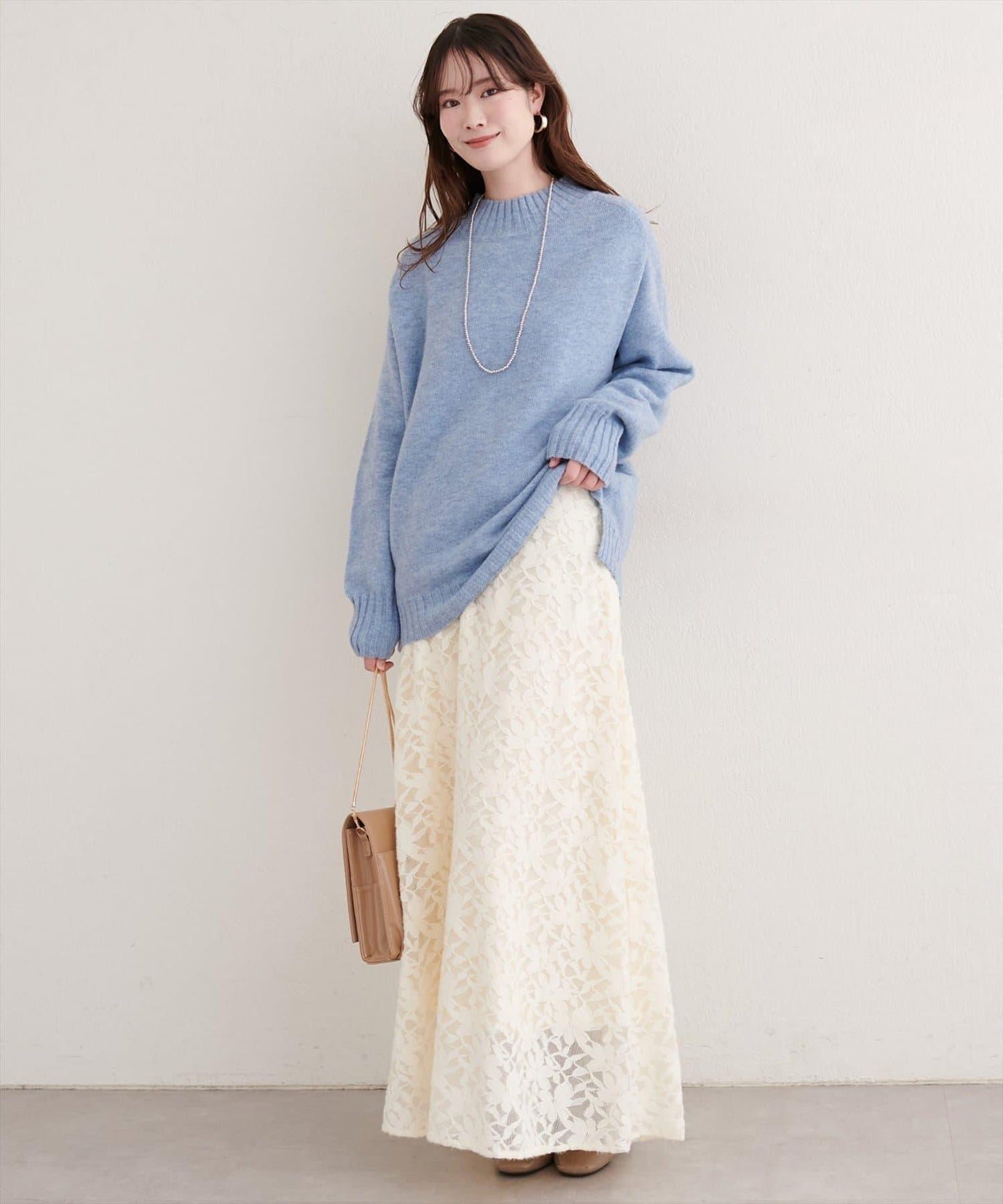 磨毛蕾絲半身裙