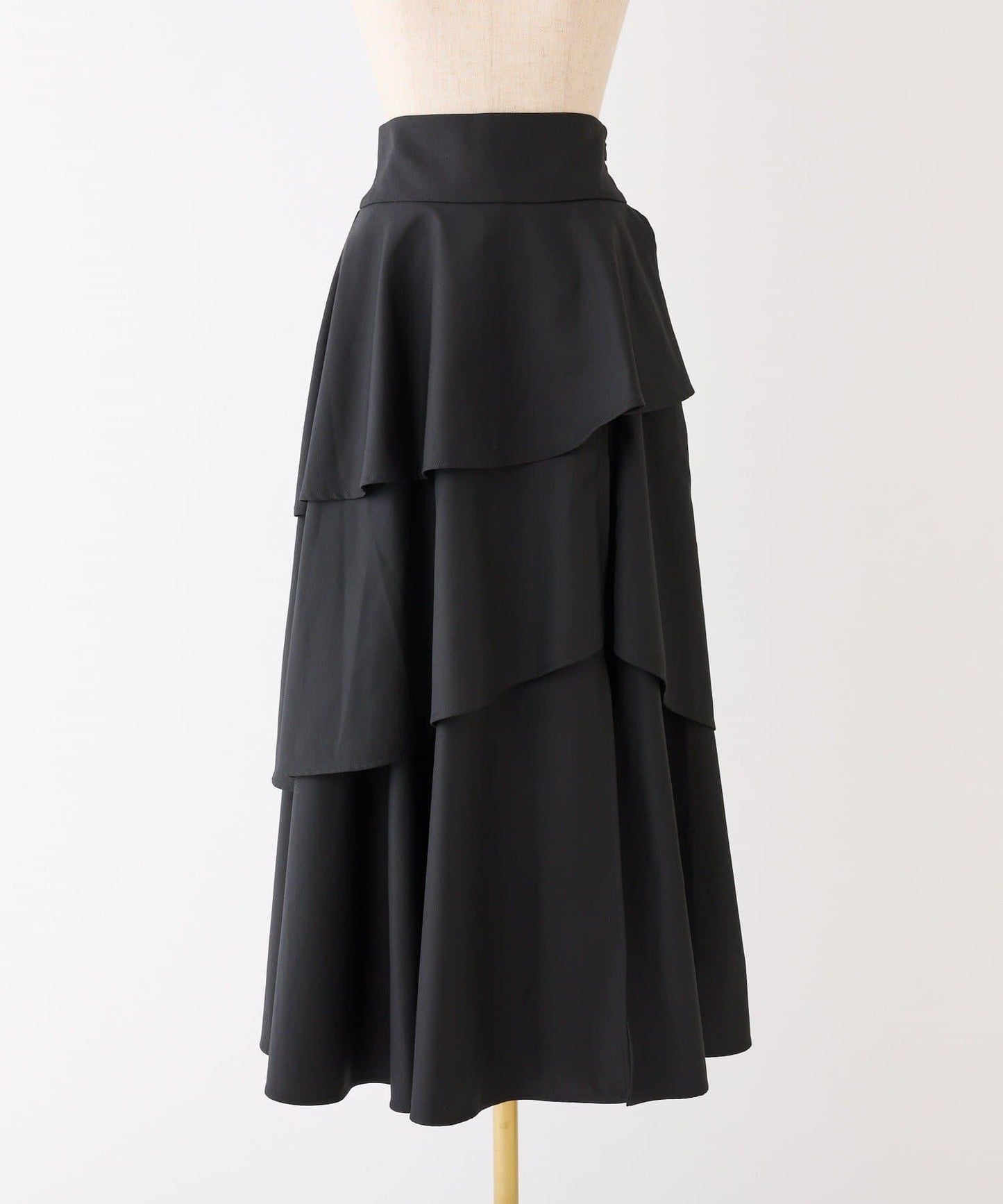 後背繫帶開衩層疊半身裙