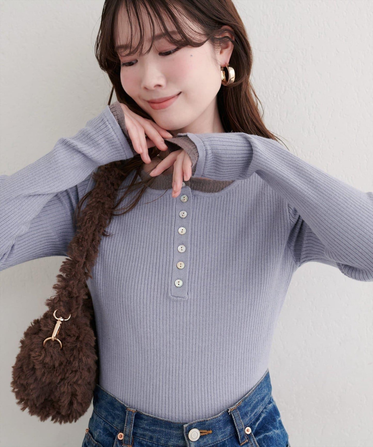 拼接針織套頭衫