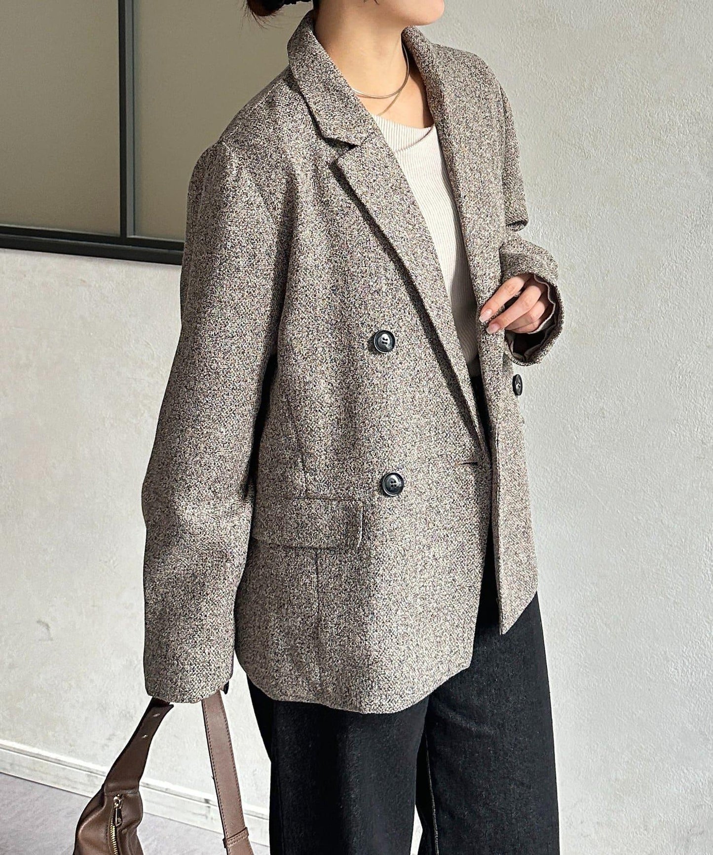 粗花呢西裝外套