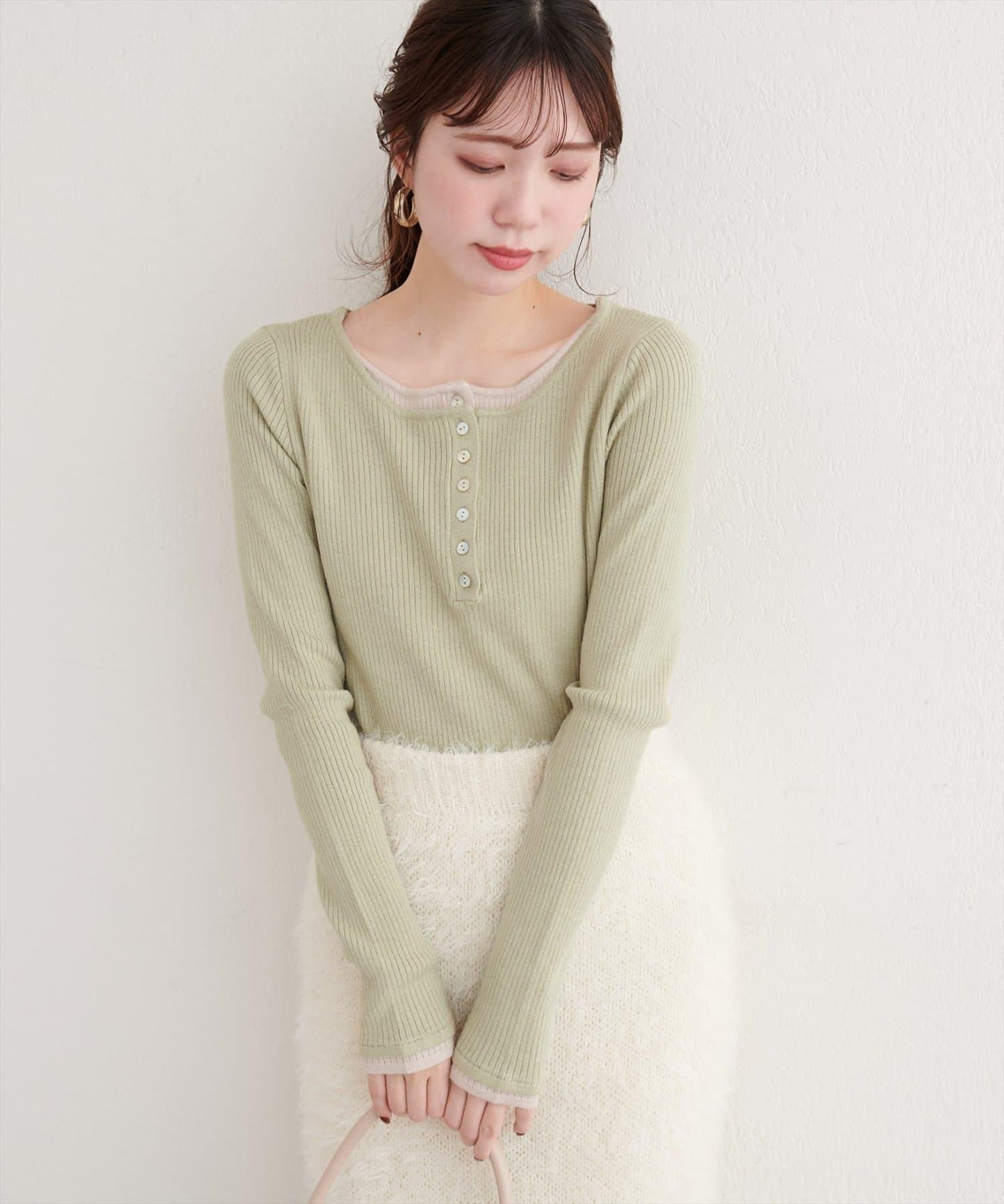 拼接針織套頭衫