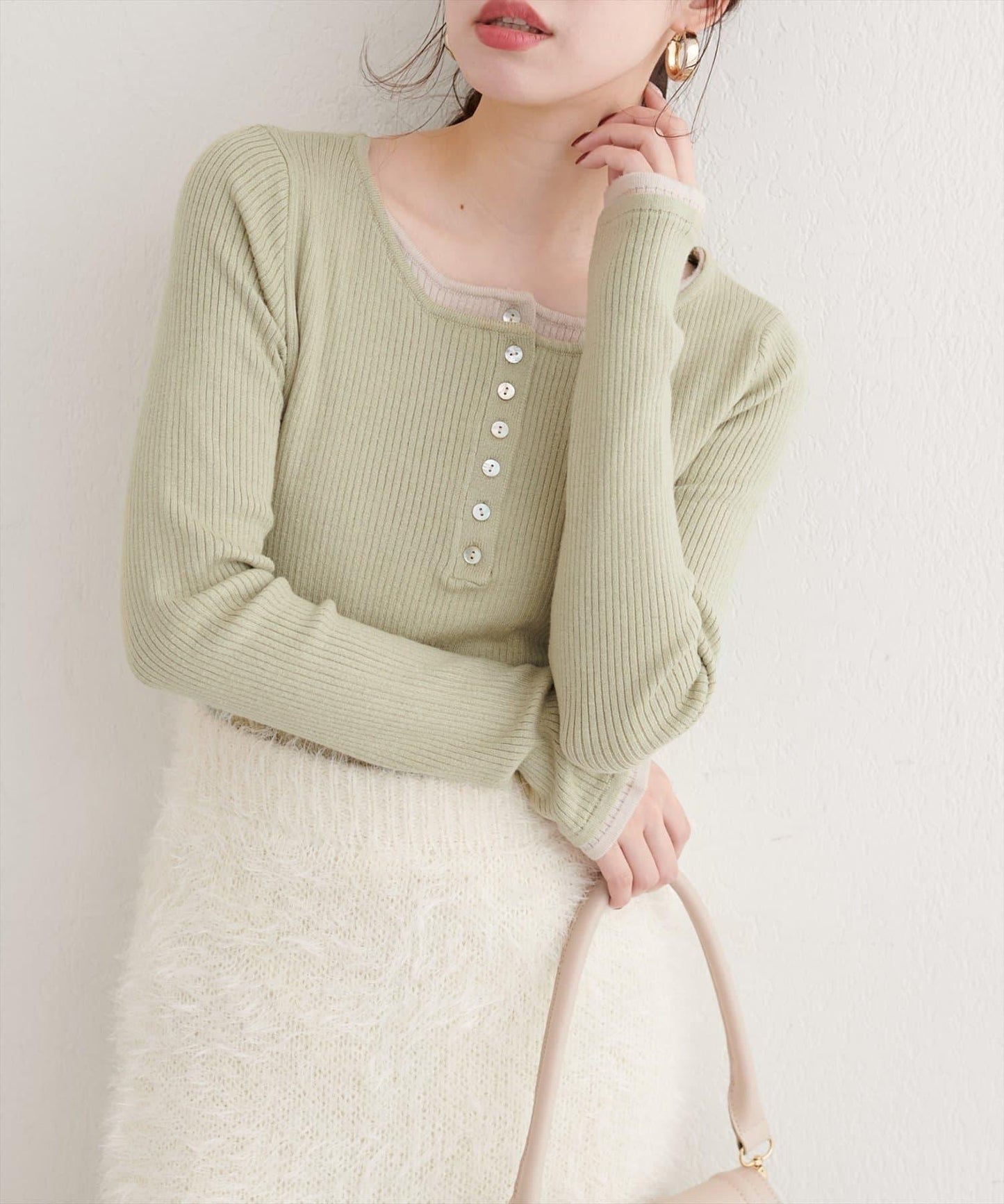 拼接針織套頭衫