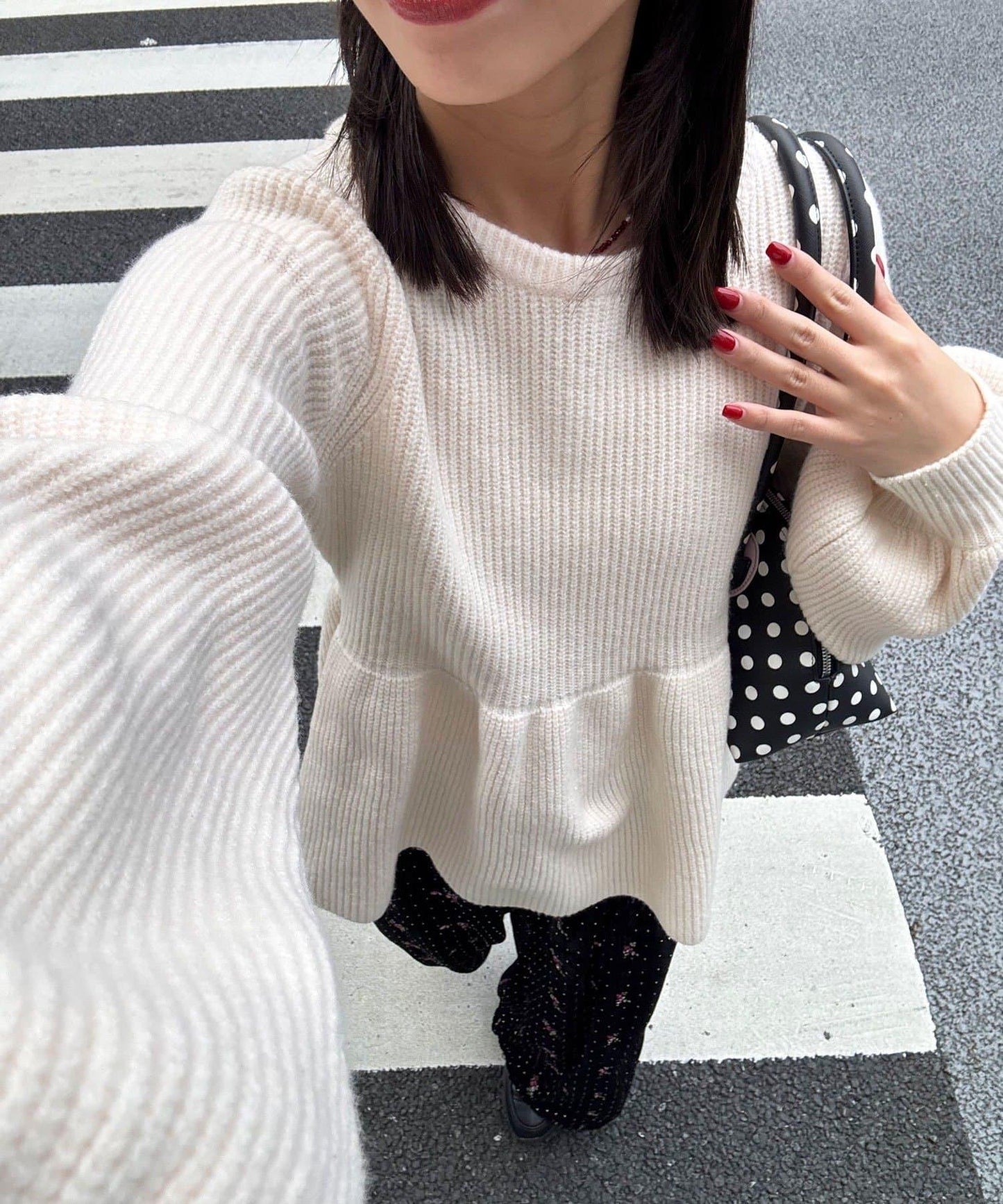 【neutral by ciaopanic】荷葉邊蝴蝶結針織衫