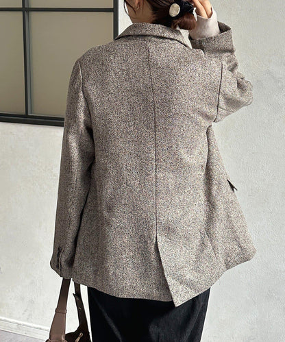 粗花呢西裝外套