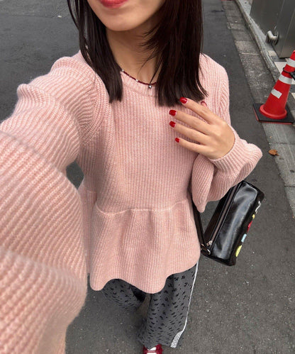 【neutral by ciaopanic】荷葉邊蝴蝶結針織衫