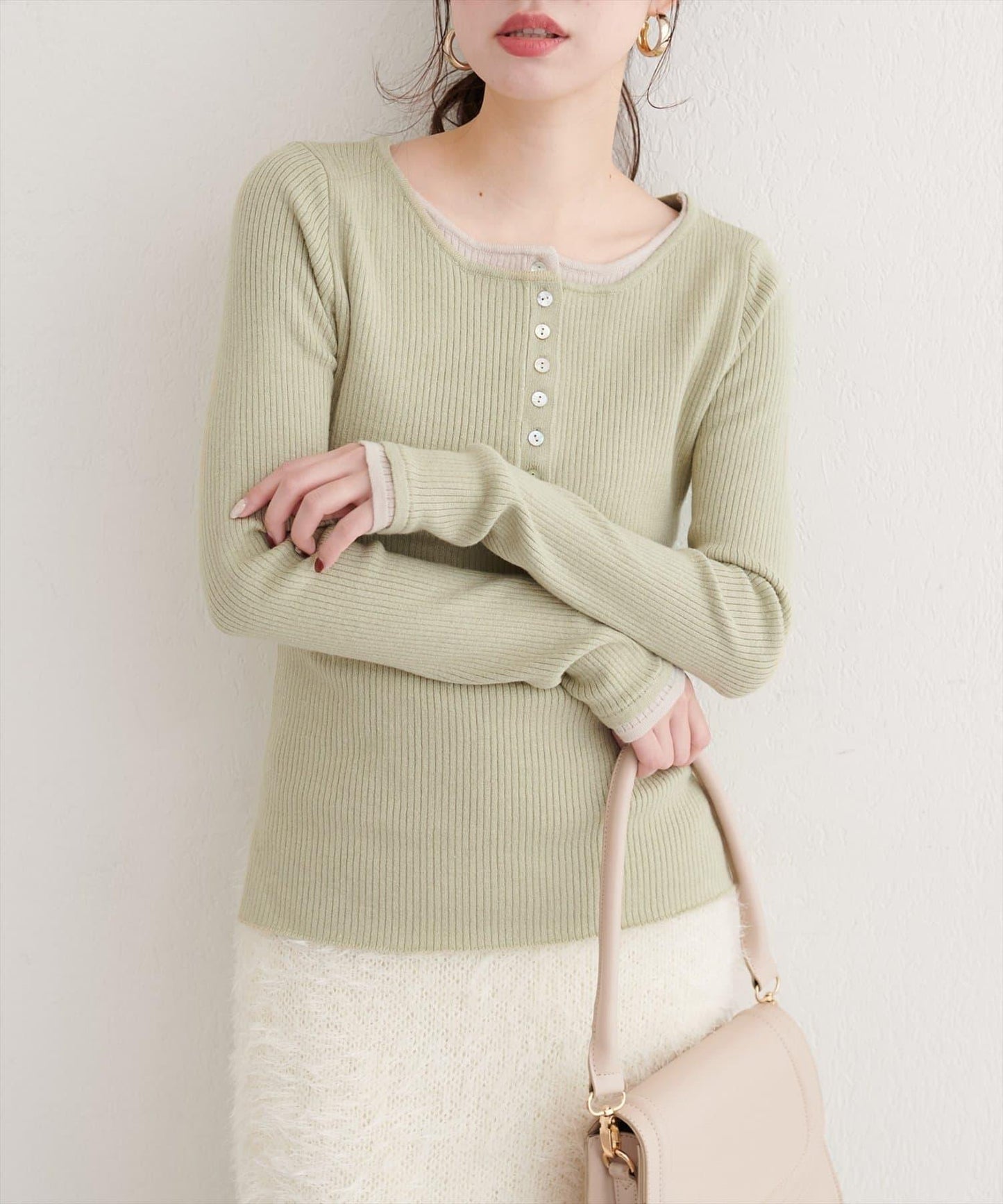 拼接針織套頭衫