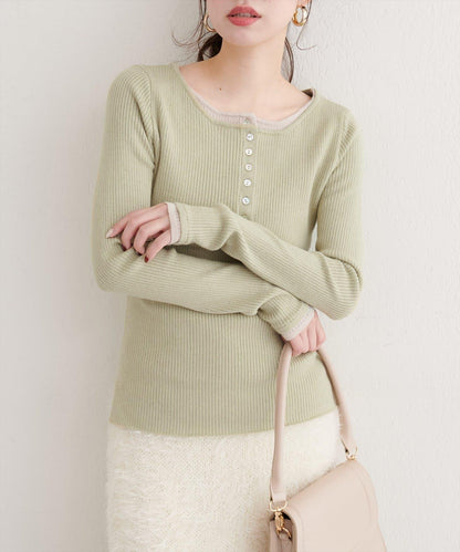 拼接針織套頭衫