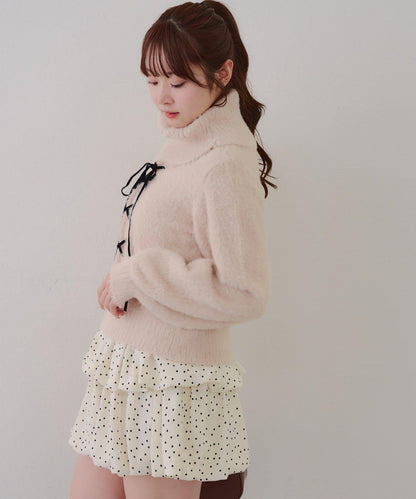 羽毛蕾絲繫帶套頭衫