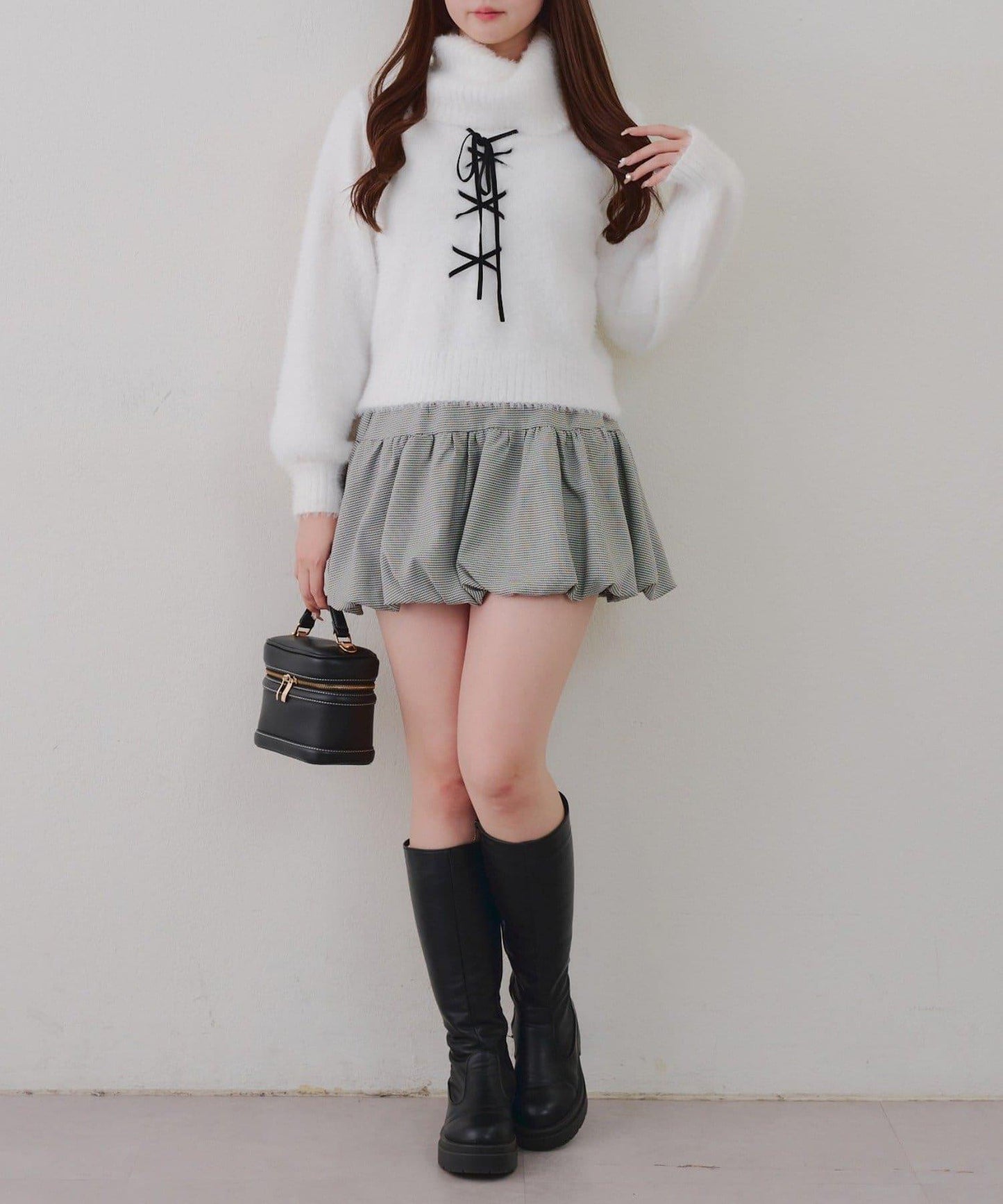 羽毛蕾絲繫帶套頭衫